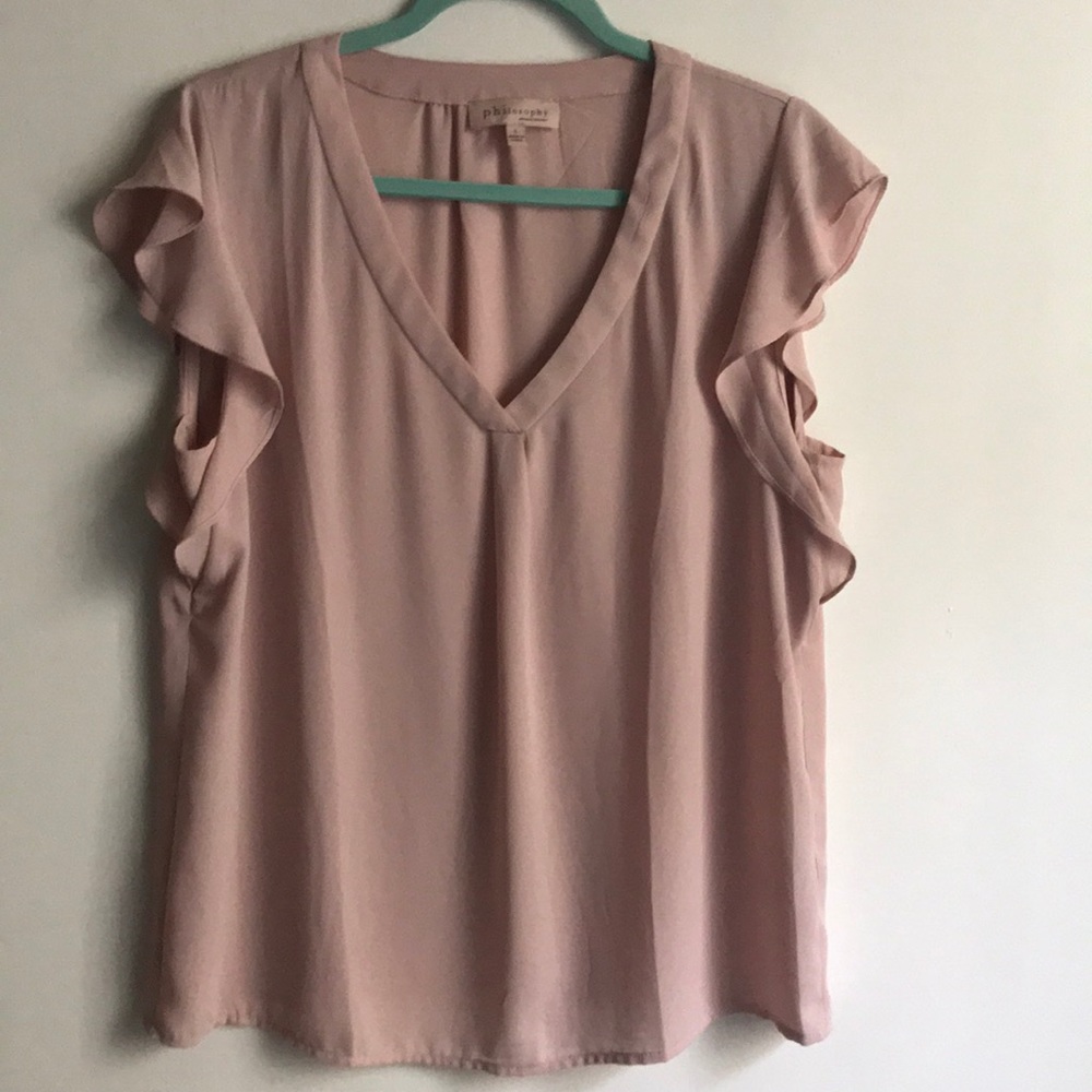 Rose Crepe V-neck blouse by Philosophy